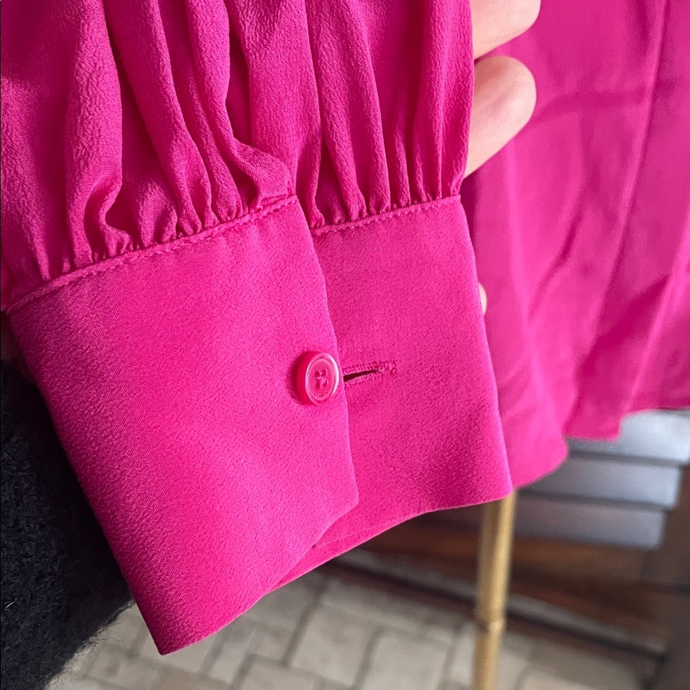 Babaton Aritzia Finta Women's Hot Pink Blouse Shirt XS - Picture 6 of 11